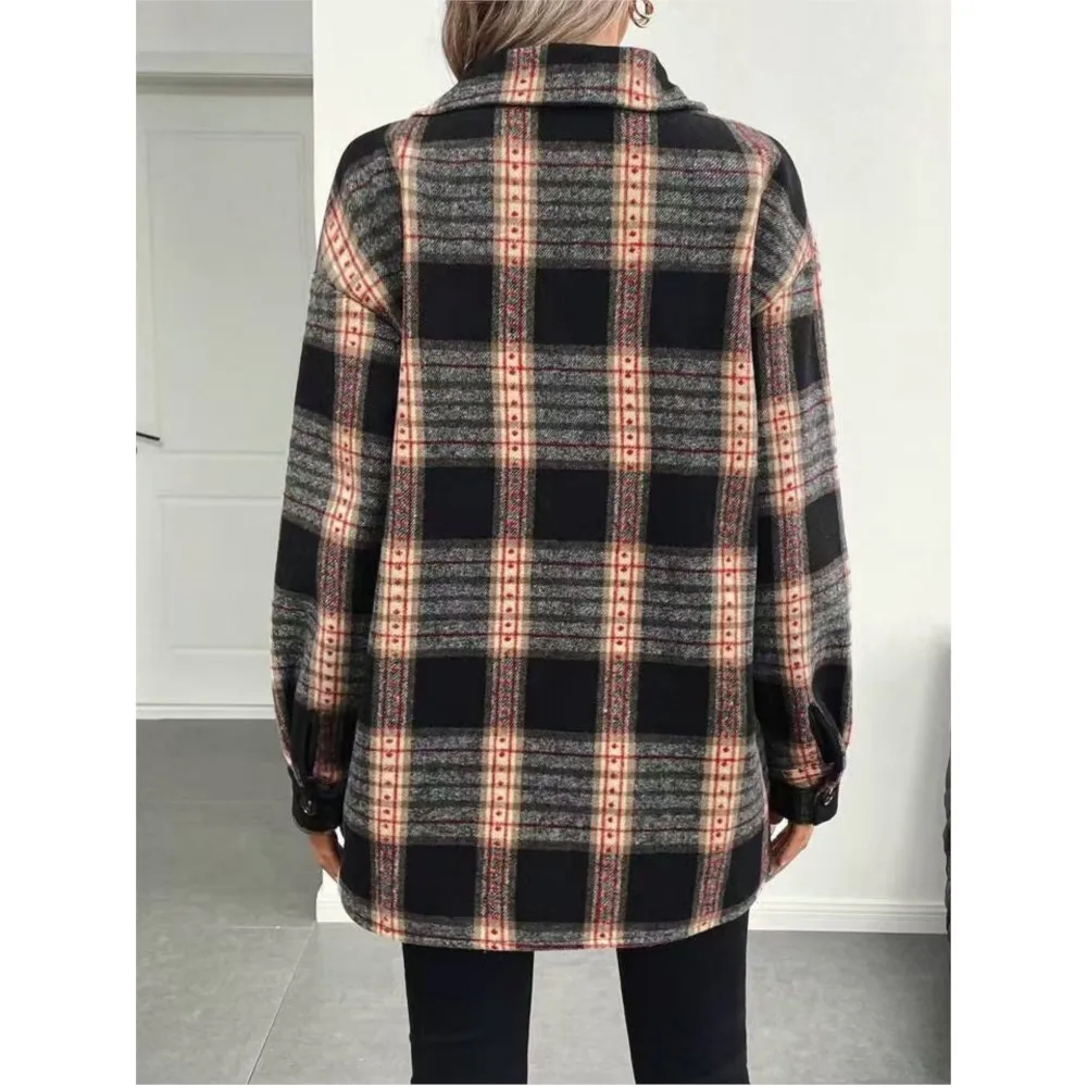 Autumn Winter Women's Fashion  - đánh giá và giá Flannel Shirt Lined
